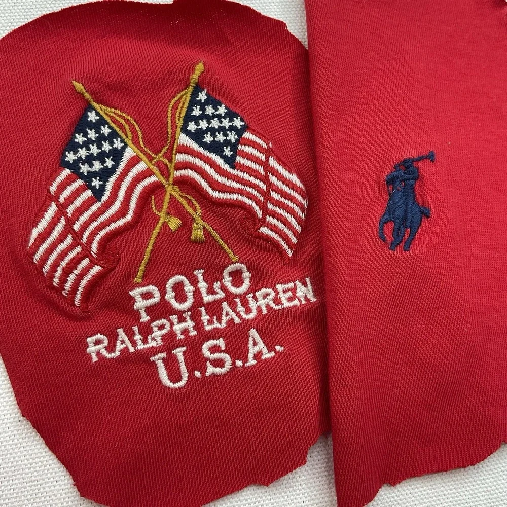 Polo Ralph Lauren Flag Patch Sew-On Vintage Style USA Lot Of 2